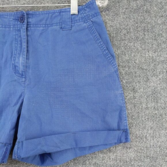 Talbots Womens Stretch Chino Shorts Blue Size 4 Slash Pockets Cotton - Picture 7 of 13